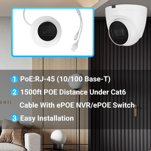 EmpireTech IPC-T24IR-AS 1/2.9" CMOS 4MP IR Fixed-focal Eyeball Network Camera Built-in Mic - EmpireTech