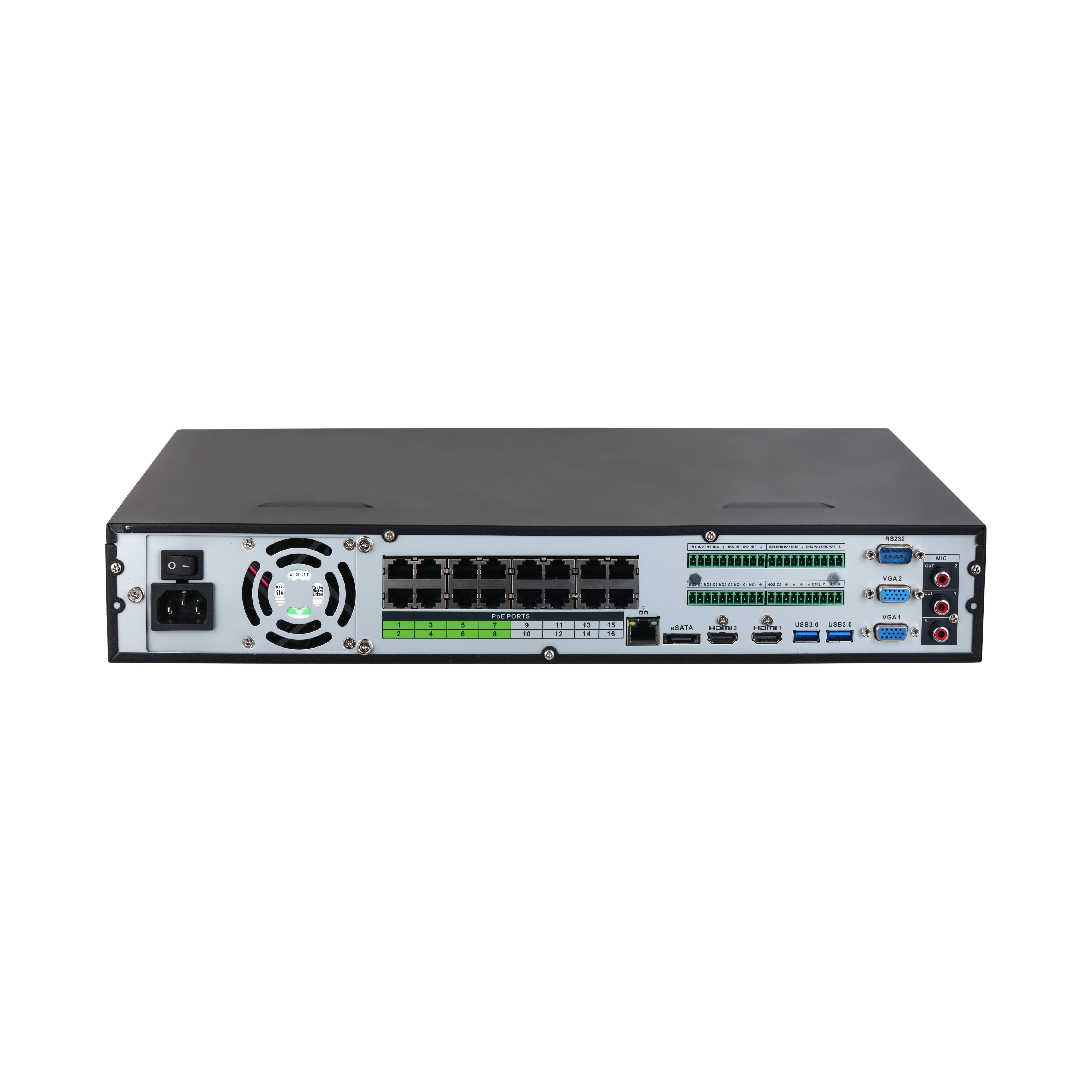EmpireTech NVR32CH-16P-4AI 32 Channels 1.5U 16PoE 4HDDs Network Video Recorder - EmpireTech