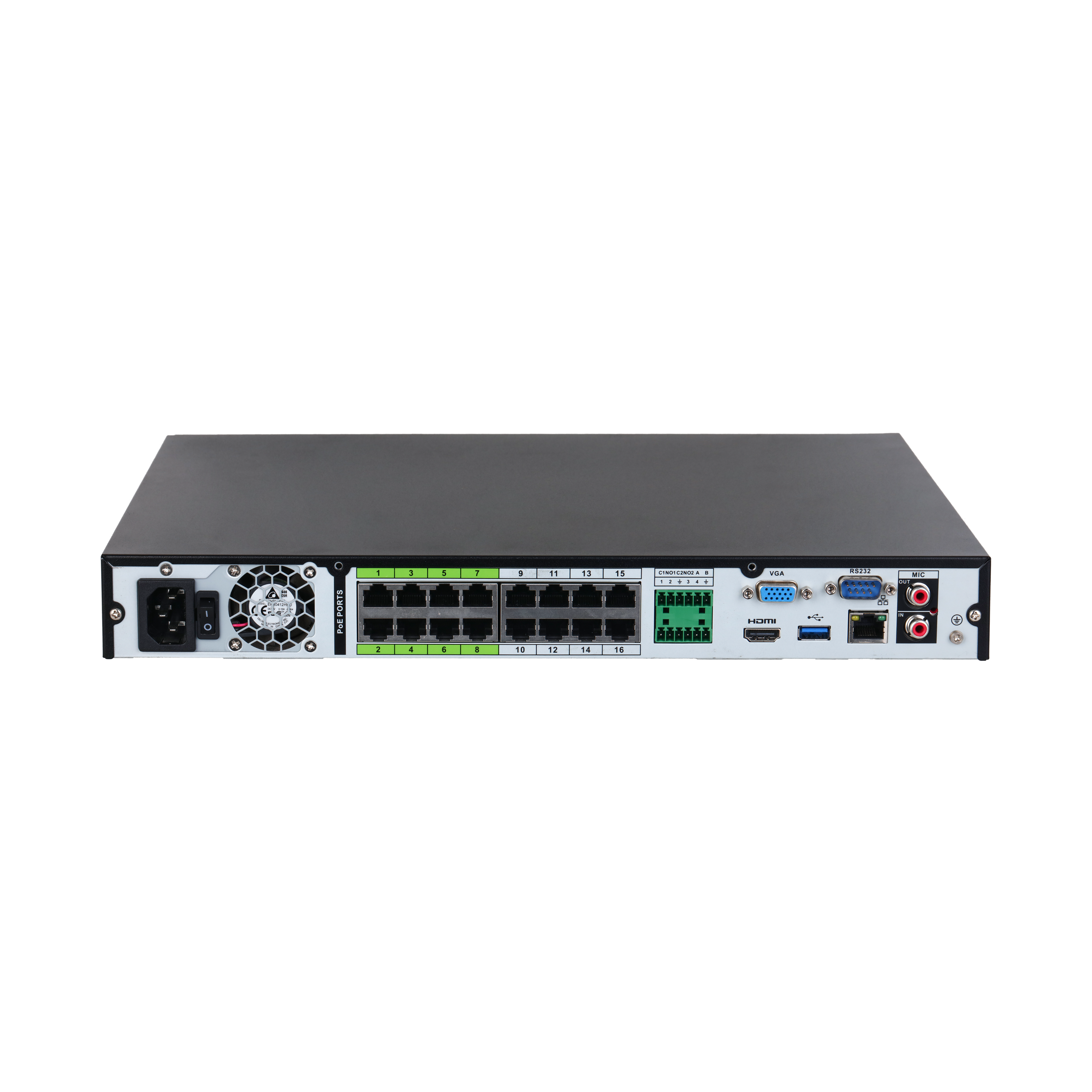 EmpireTech NVR16CH-16P-2AI 16 Channels 1U 16PoE 2HDD Network Video Recorder - EmpireTech